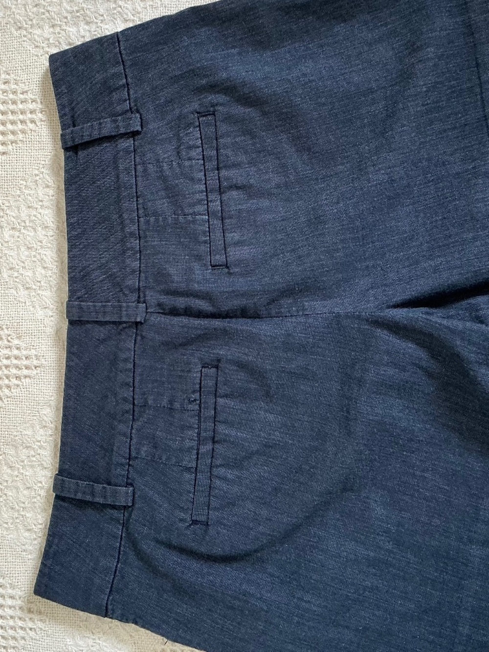 Ann Taylor Signature Chambray Navy Shorts Size 6 Petite Cotton Stretch - Picture 7 of 10